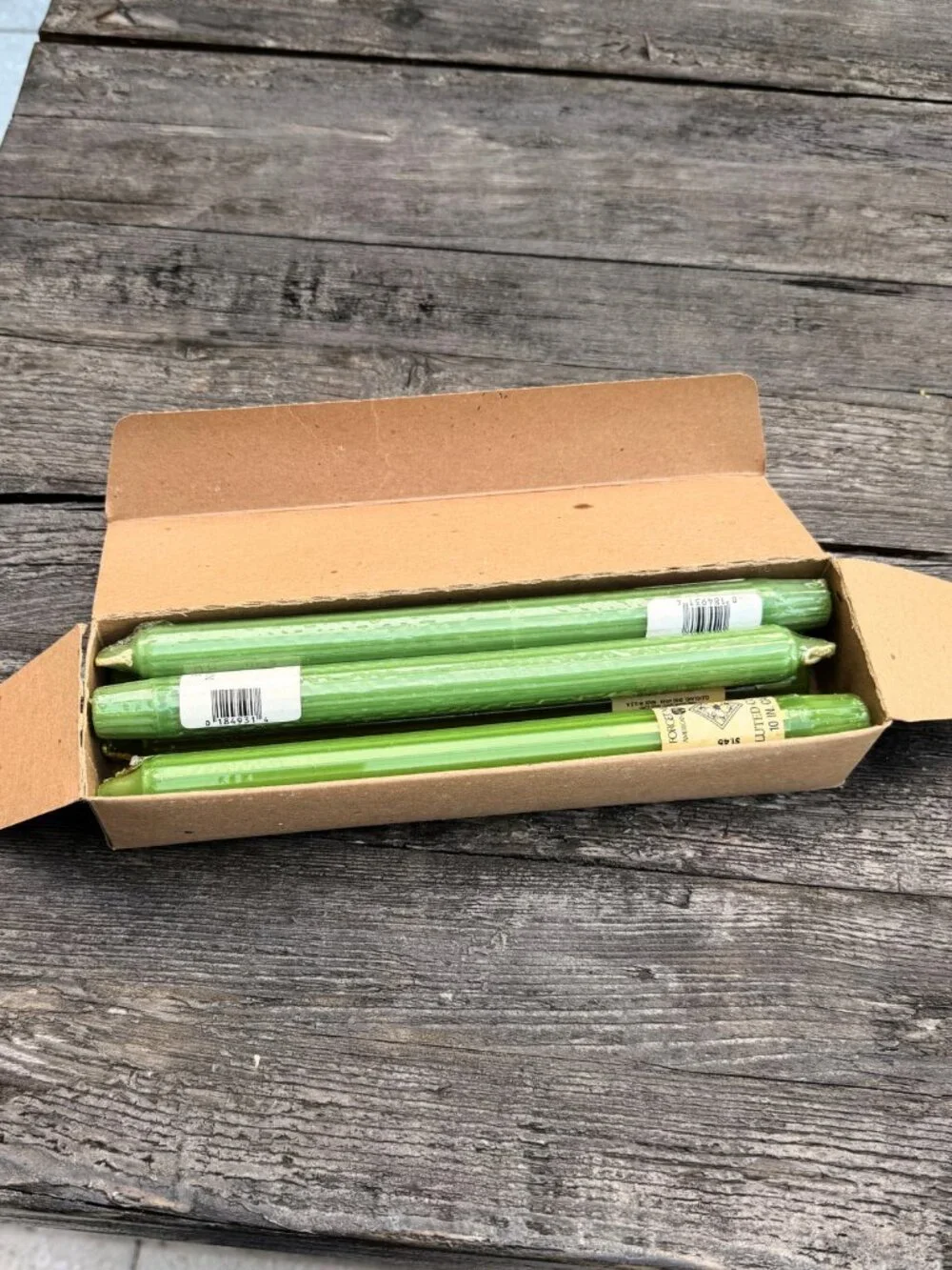 5 Vintage Green Forget Me Not American Greetings Fluted Column 10” Candlesticks